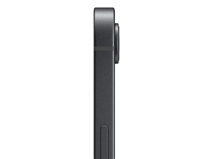 Vista frontal y posterior de un smartphone Apple iPhone 16e en color negro.