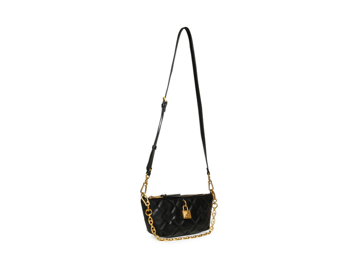 Bolsa de Hombro Steve Madden Benno Negro y Dorado para Mujer