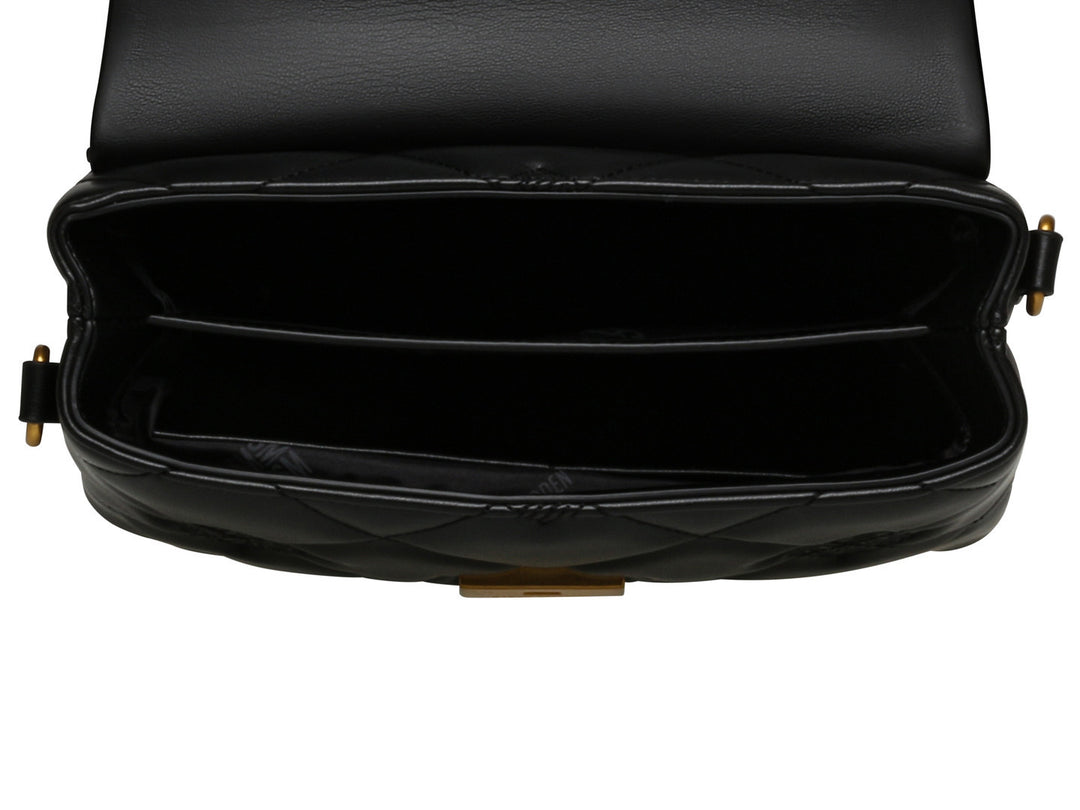 Bolso de Hombro Steve Madden Brutus Negro y Dorado para Mujer