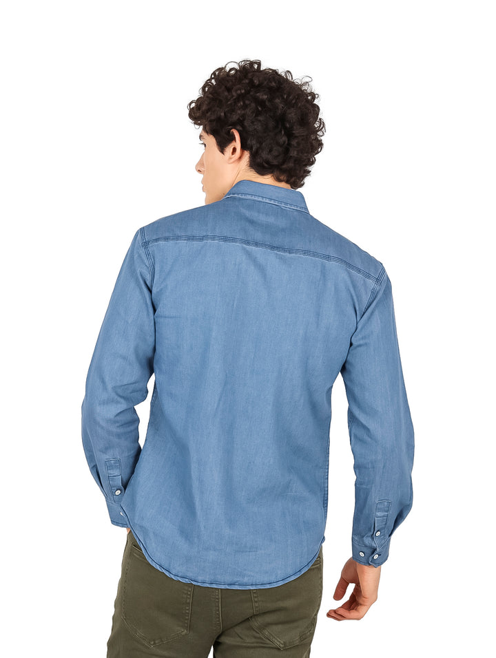 Camisa Yakuza Azul Claro para Hombre
