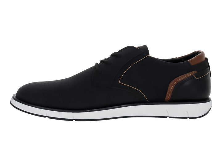 Zapato casual Clasben color negro con suela blanca y detalles en color café.