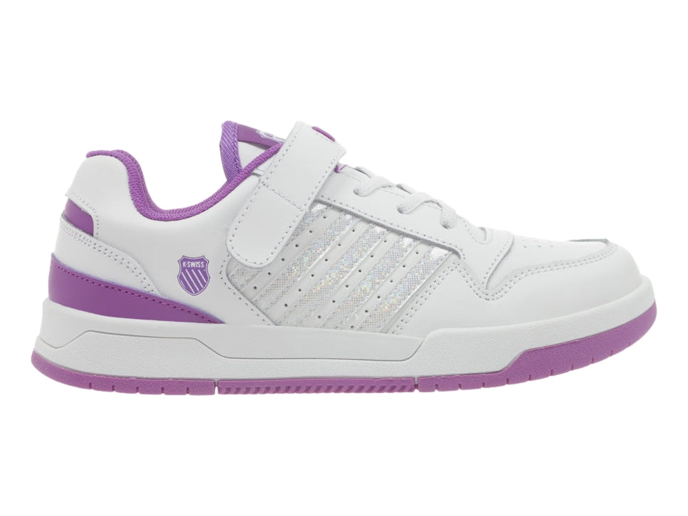 Tenis K-Swiss Drifty Blanco y Lila para Niña