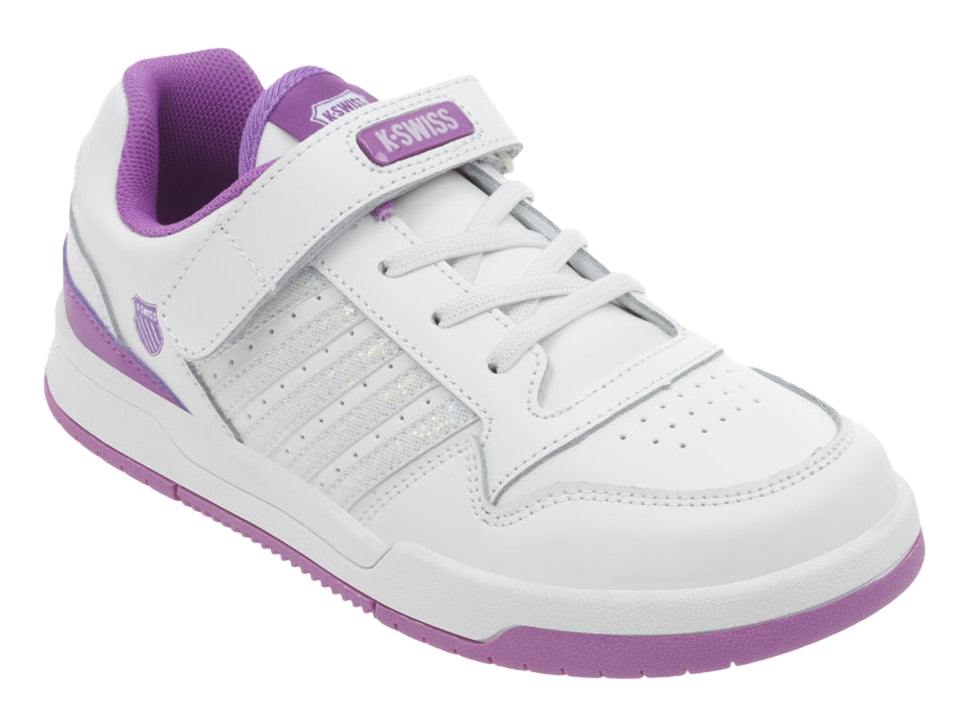 Tenis K-Swiss Drifty Blanco y Lila para Niña