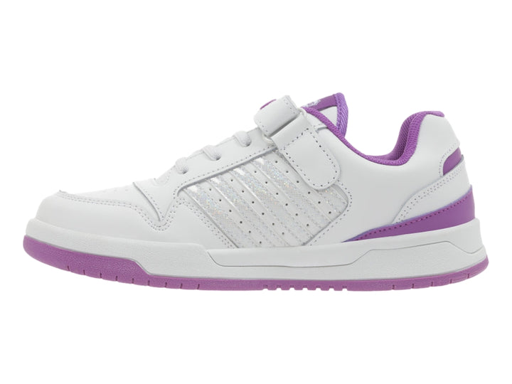 Tenis K-Swiss Drifty Blanco y Lila para Niña
