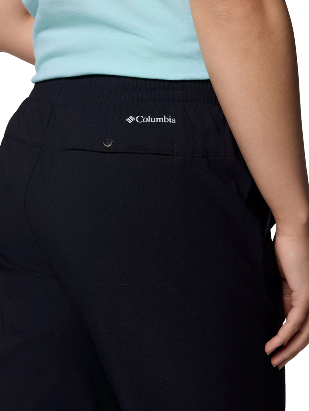 Pantalones Columbia Cedar Crest color negro, de corte recto y cintura elástica.