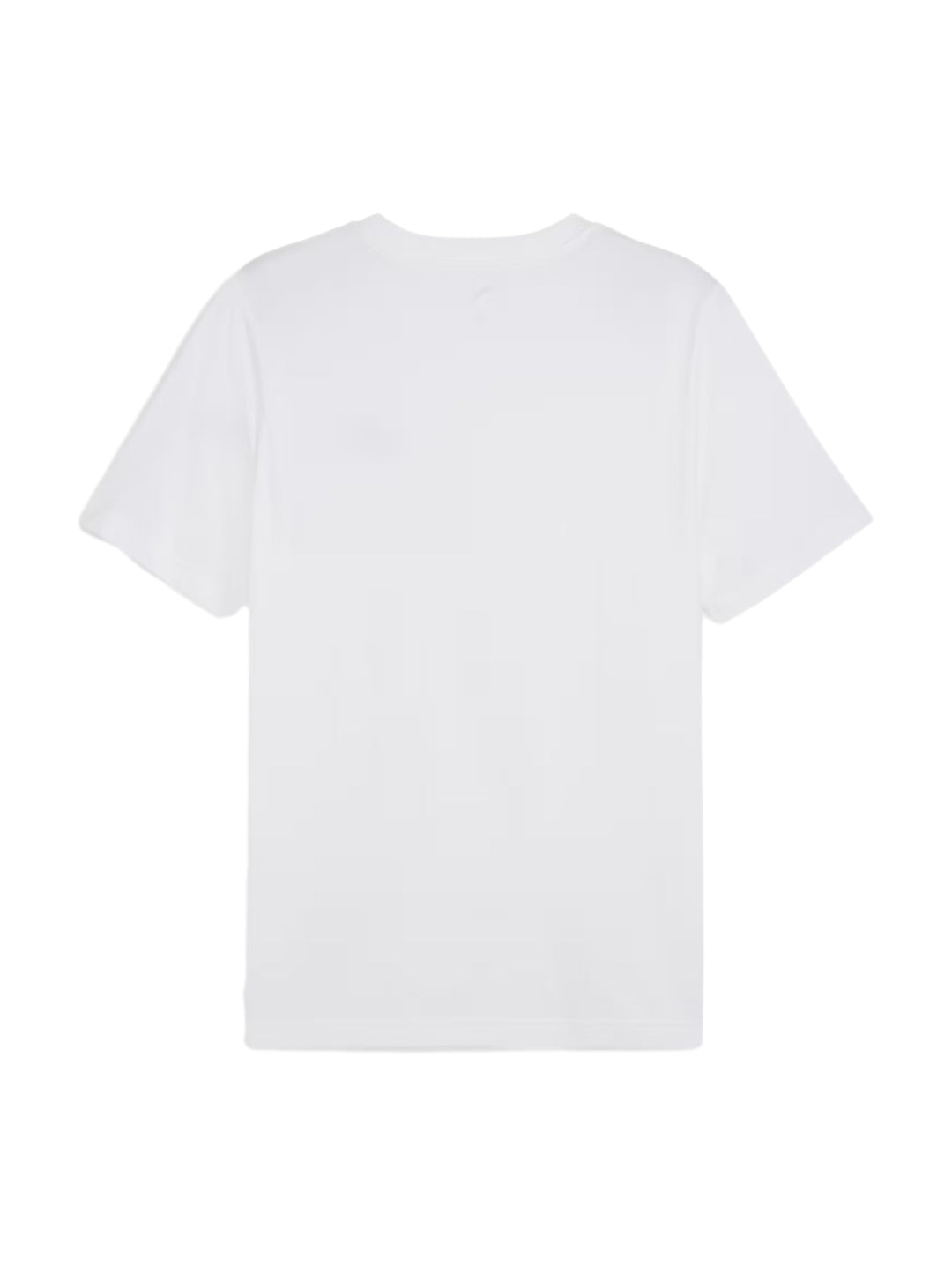 Hombre vistiendo una playera blanca de manga corta PUMA con un logotipo pequeño en el pecho.