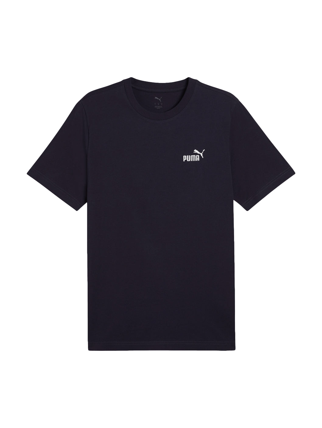 Camiseta PUMA de color azul marino con cuello redondo y un pequeño logo blanco en el pecho.