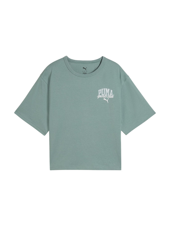 Playera Crop PUMA Class Relaxed Verde para Mujer