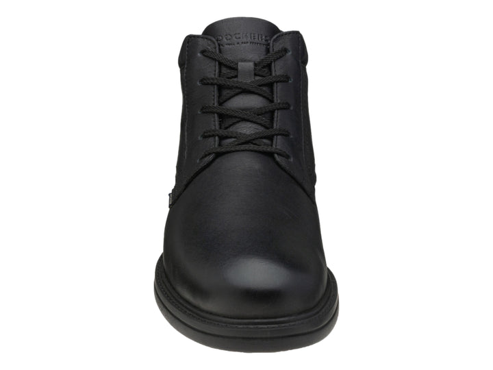 Botín casual color negro para hombre con agujetas y acabado liso.