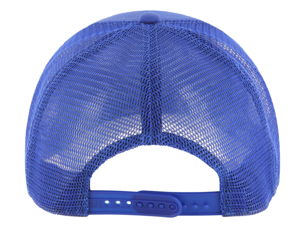 Gorra de béisbol azul royal con logo blanco de los Dodgers y parte posterior de malla.