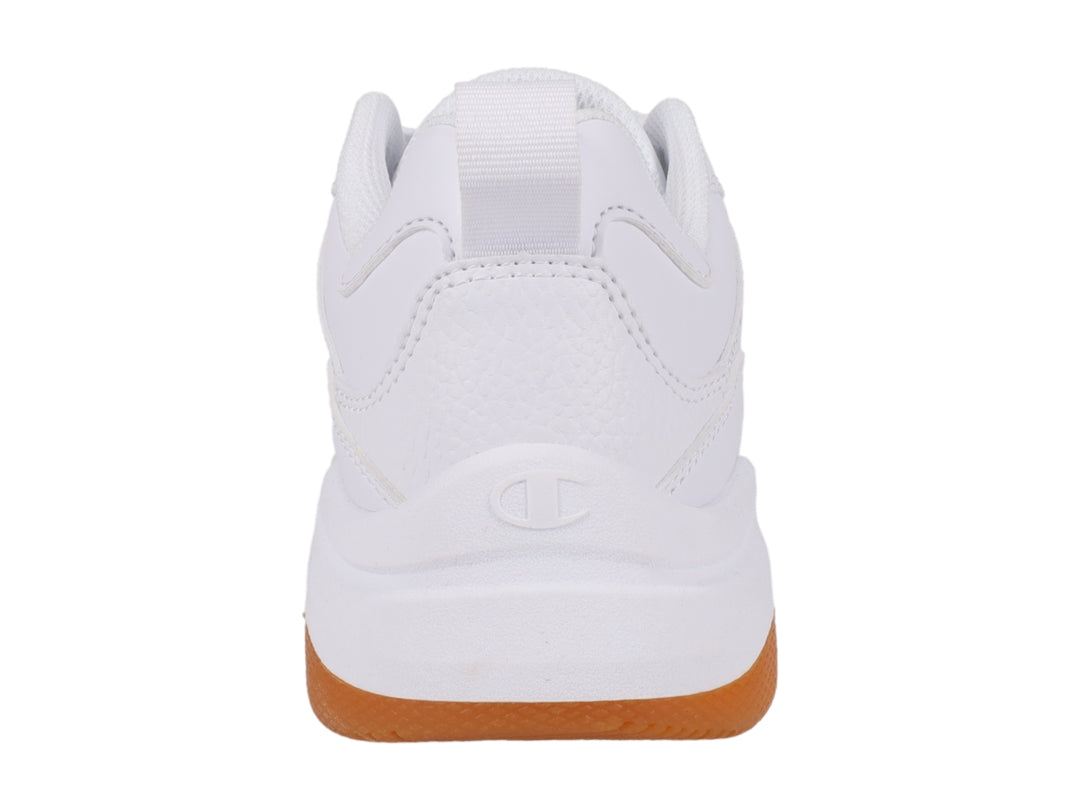 Tenis Champion blancos con suela de goma color café, diseño deportivo y moderno.