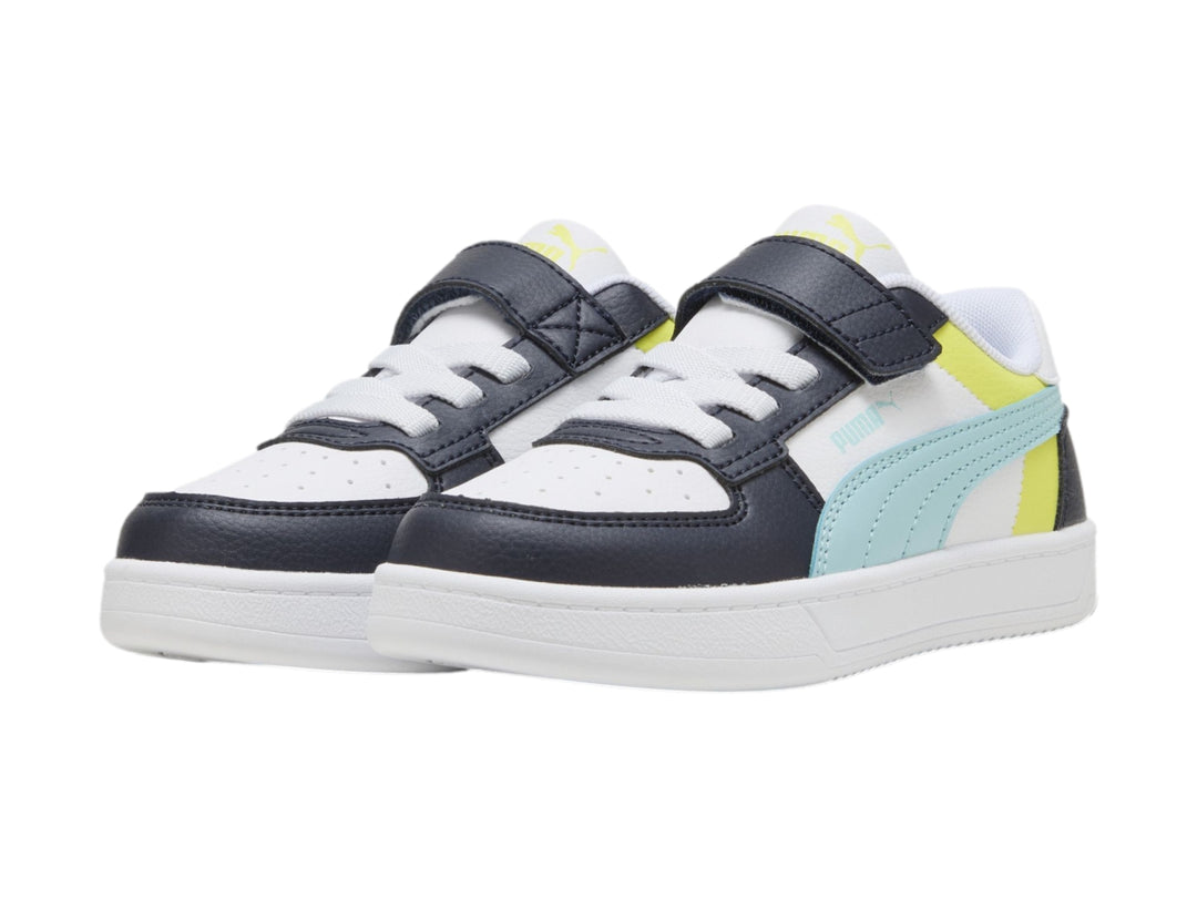Tenis PUMA Caven 2.0 Block Blanco y Azul para Niño