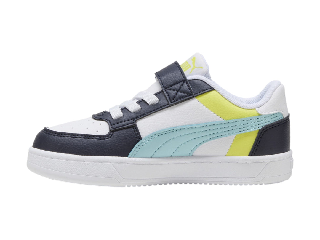 Tenis PUMA Caven 2.0 Block Blanco y Azul para Niño