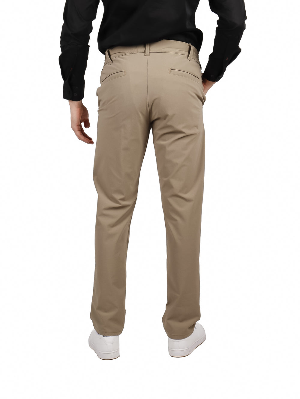Pantalones color khaki de corte recto para hombre
