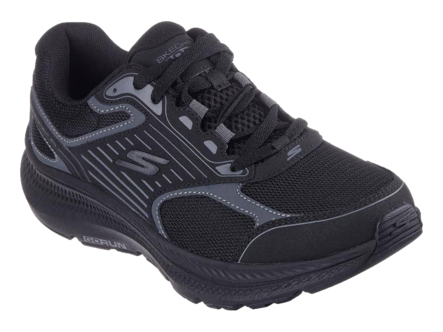 Tenis deportivos Skechers Run Consistent 2.0 en color negro con detalles en gris para hombre.