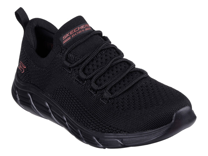Zapato deportivo Skechers color negro con tejido transpirable y suela flexible.