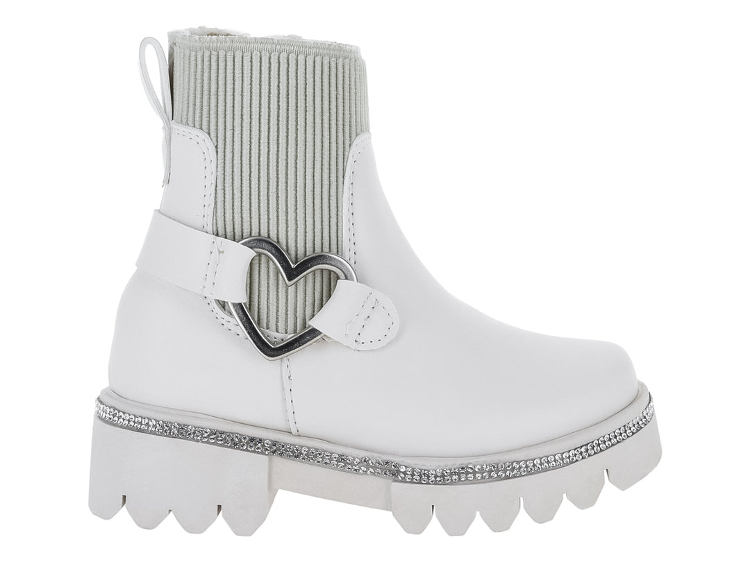 Botas Miroslava Blanco y Plata para Niña