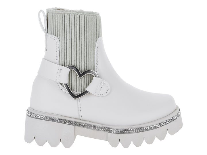 Botas Miroslava Blanco y Plata para Niña