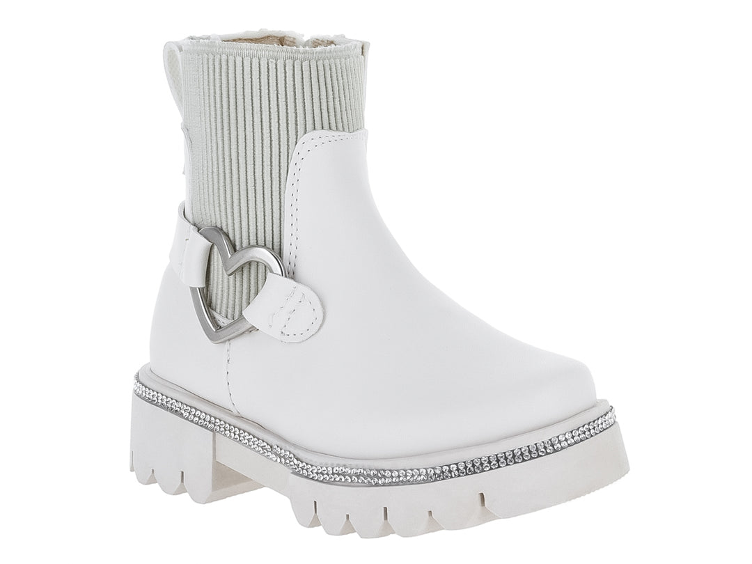 Botas Miroslava Blanco y Plata para Niña