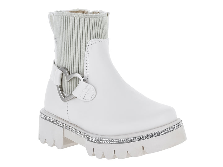 Botas Miroslava Blanco y Plata para Niña