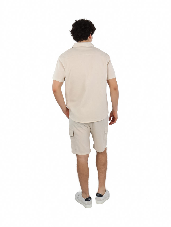 Conjunto Giovanni Gali Camisa y Short Khaki para Hombre
