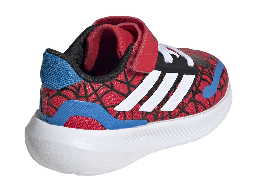 Tenis Adidas Runfalcon 3.0 para bebé con diseño de Spider-Man en colores rojo, blanco y azul.