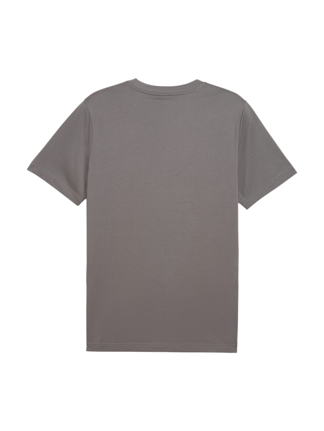 Hombre vistiendo una camiseta PUMA de color gris oscuro con logotipo en el pecho.
