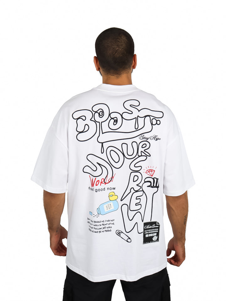 Playera Fimons Oversize Blanca para Hombre