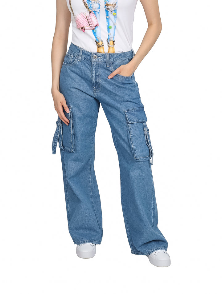 Pantalón Cargo OGGI Color Bleach para Mujer