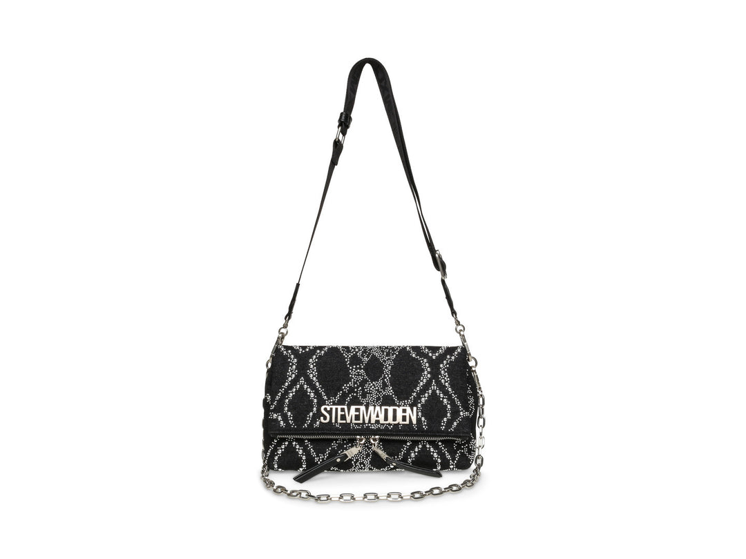 Bolsa de Hombro Steve Madden Brylie Negro Plata para Mujer