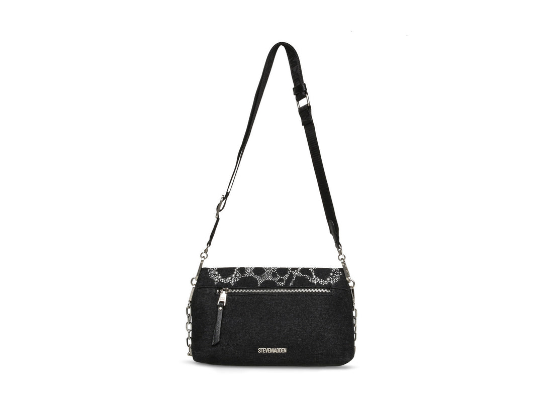 Bolsa de Hombro Steve Madden Brylie Negro Plata para Mujer
