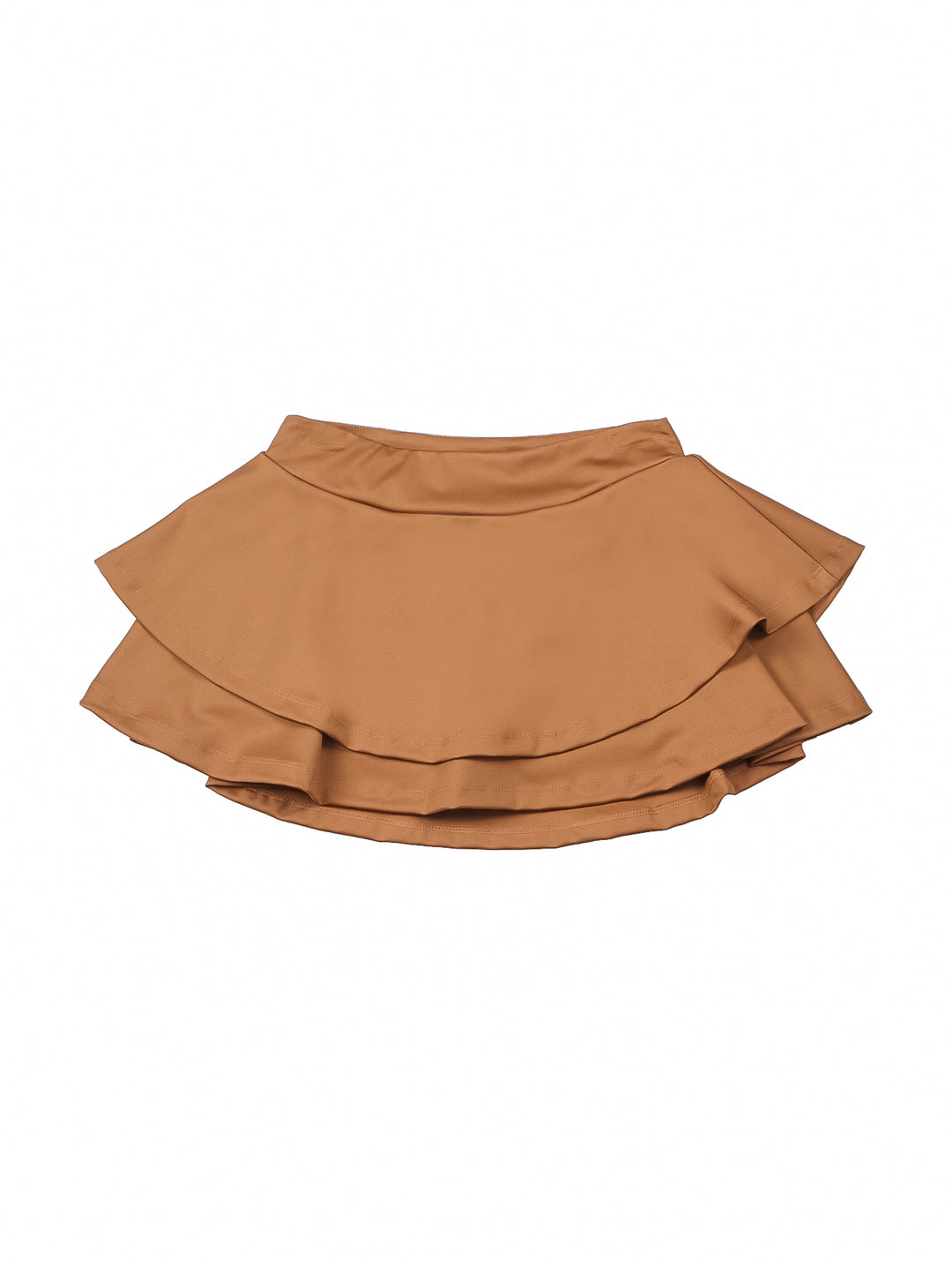 Falda Frikha con Olanes Color Moka para Mujer