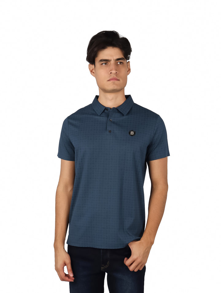 Playera Polo Barabas Azul Baritone Manga Corta