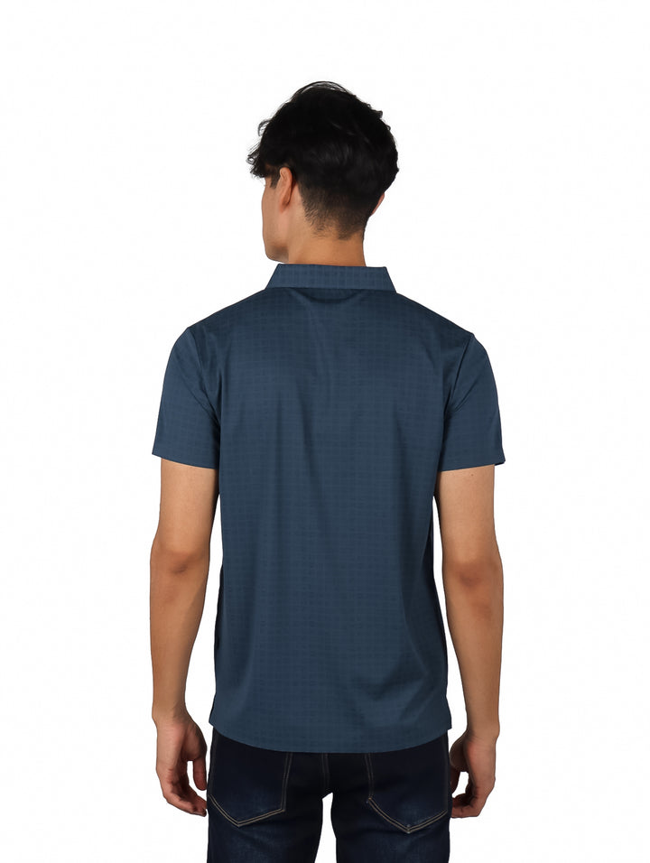 Playera Polo Barabas Azul Baritone Manga Corta