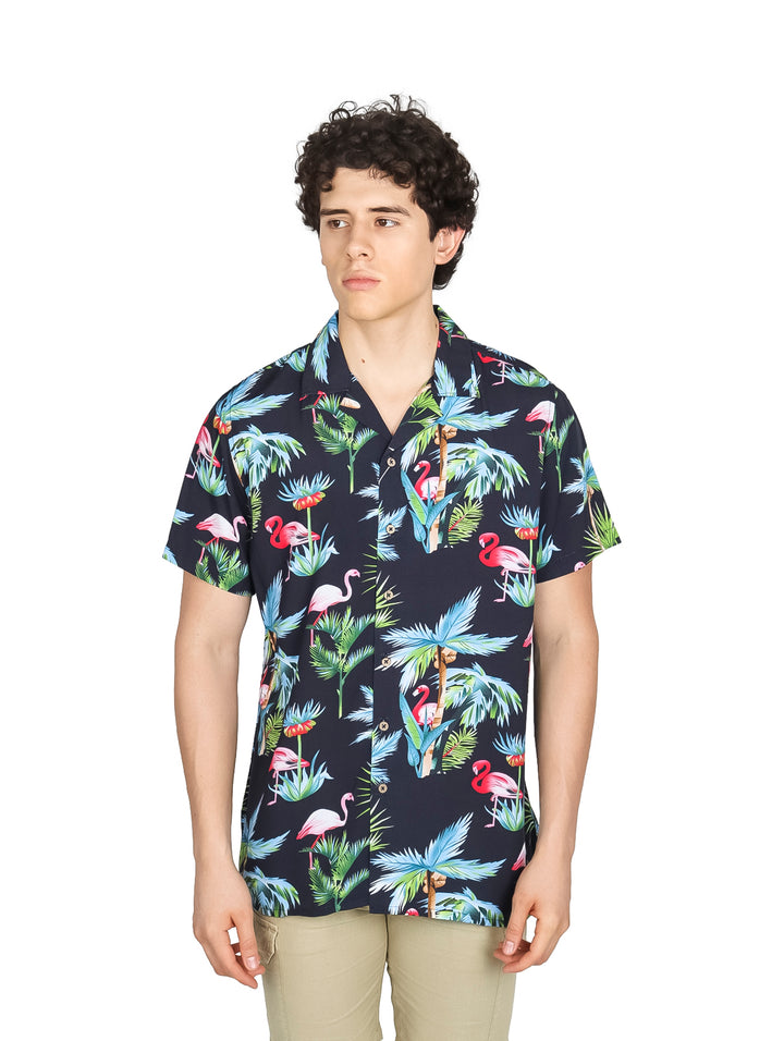 Camisa Hawaiana American Fly Negro para Hombre