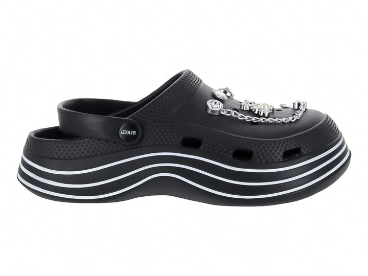 Sandalias Clogs LazyCozy Negro para Mujer