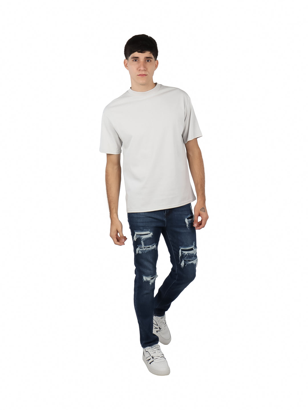 Playera Moda Pritex Oversize Gris