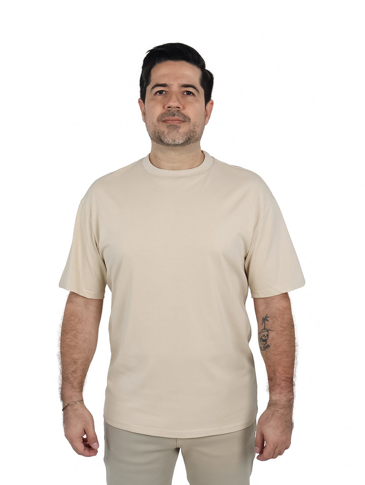 Playera Moda Pritex Oversize Khaki para Hombre
