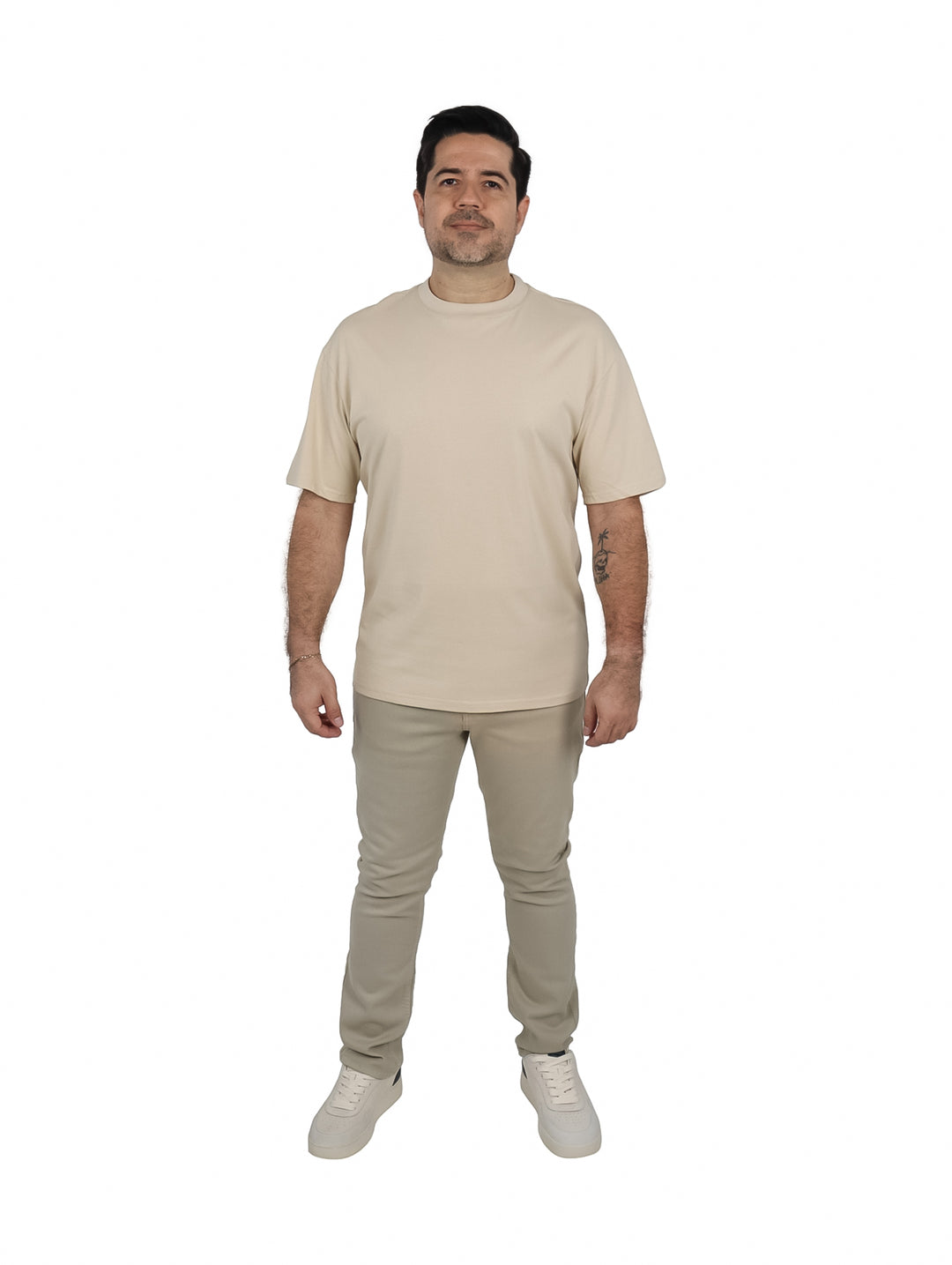 Playera Moda Pritex Oversize Khaki para Hombre