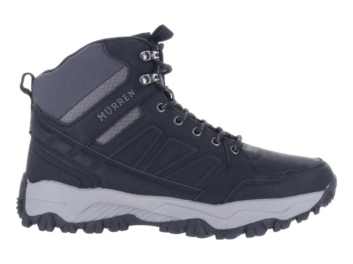 Botín deportivo Murren color negro con suela gris y diseño robusto para actividades al aire libre.