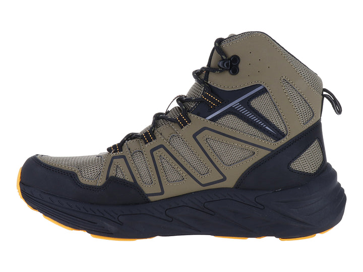 Bota deportiva Murren modelo WS-900 en color oliva y negro con suela robusta y detalles en amarillo.