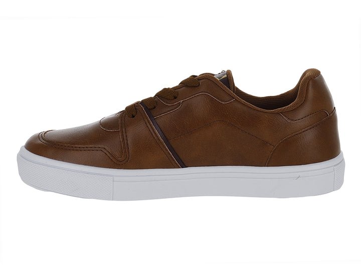 Tenis casuales para Nino en color café con suela blanca y cordones.