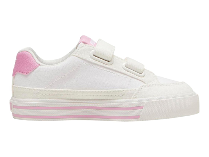 Tenis Puma Court Classic Blanco y Rosa para Niña