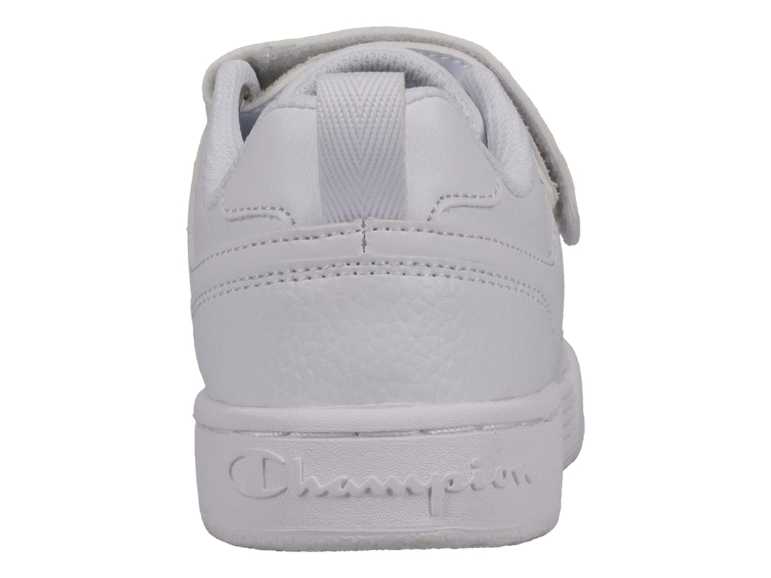 Tenis deportivos Champion color blanco con agujetas y correa de ajuste.