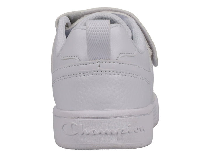 Tenis deportivos Champion color blanco con agujetas y correa de ajuste.