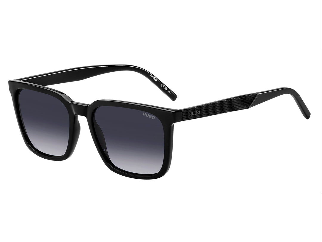 Lentes de sol HUGO BOSS color negro con micas degradadas y marco cuadrado.