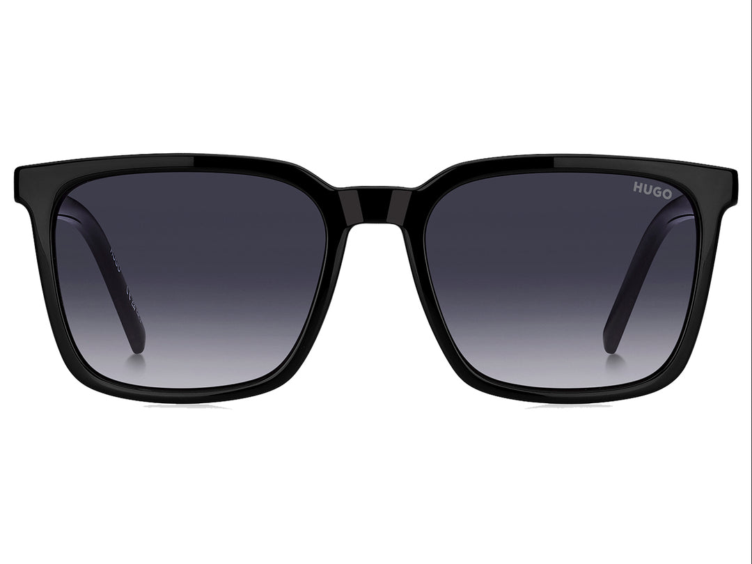 Lentes de sol HUGO BOSS color negro con micas degradadas y marco cuadrado.