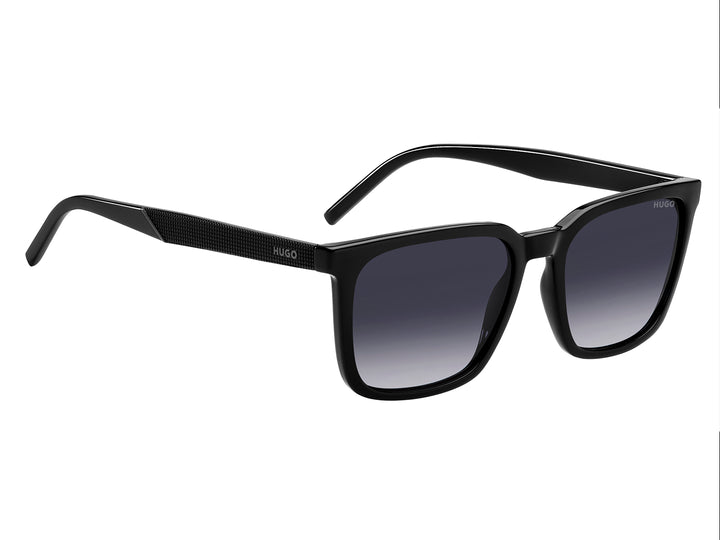 Lentes de sol HUGO BOSS color negro con micas degradadas y marco cuadrado.