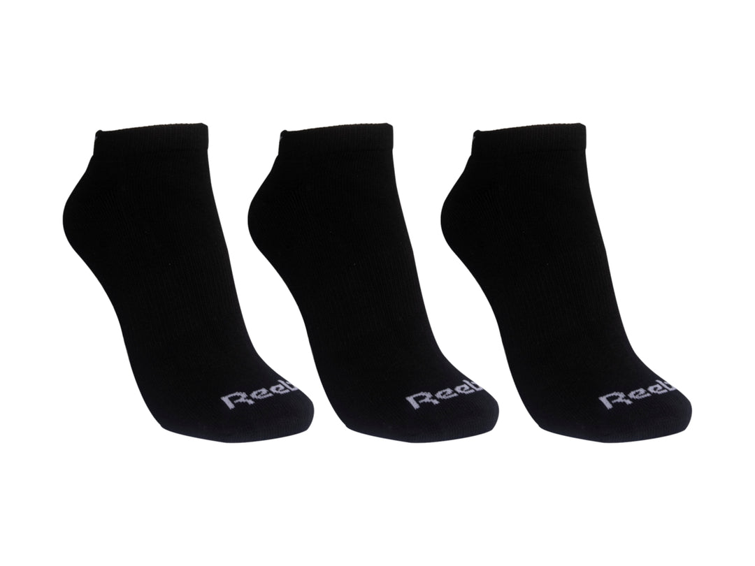 Pack de tres pares de calcetines deportivos color negro de la marca Reebok.