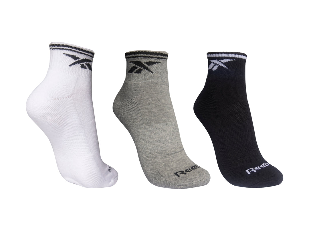 Calcetines Reebok Negro y Gris Pack 3 para Hombre
